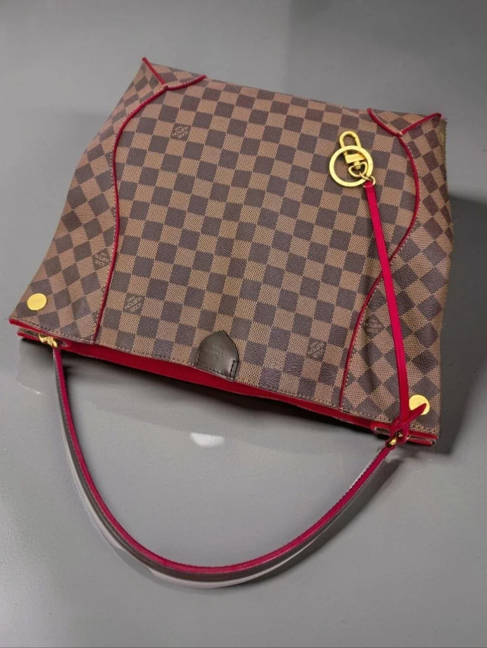 Louis Vuitton Caissa Hobo Damier Ebene Canvas Shoulder Bag
